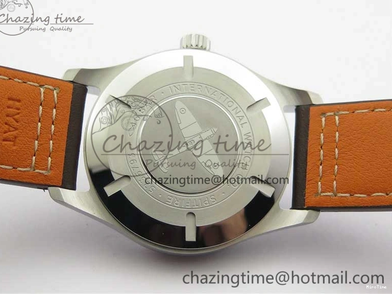 MIROTIME 0303 Original Pilot IW326803 SS MK 1:1 Best Edition Black Dial on Brown Leather Strap MIYOTA 7146